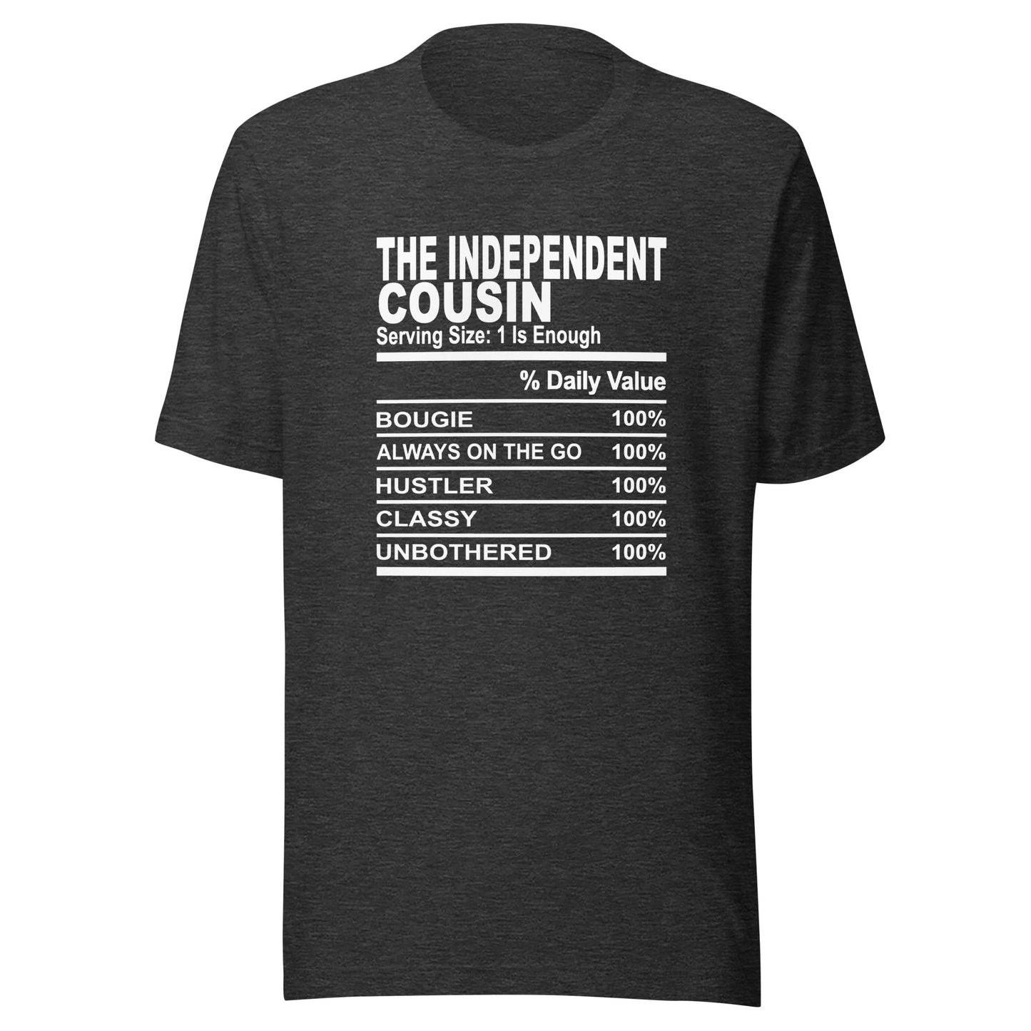 THE INDEPENDENT COUSIN - 4XL - Unisex T-Shirt (white print)