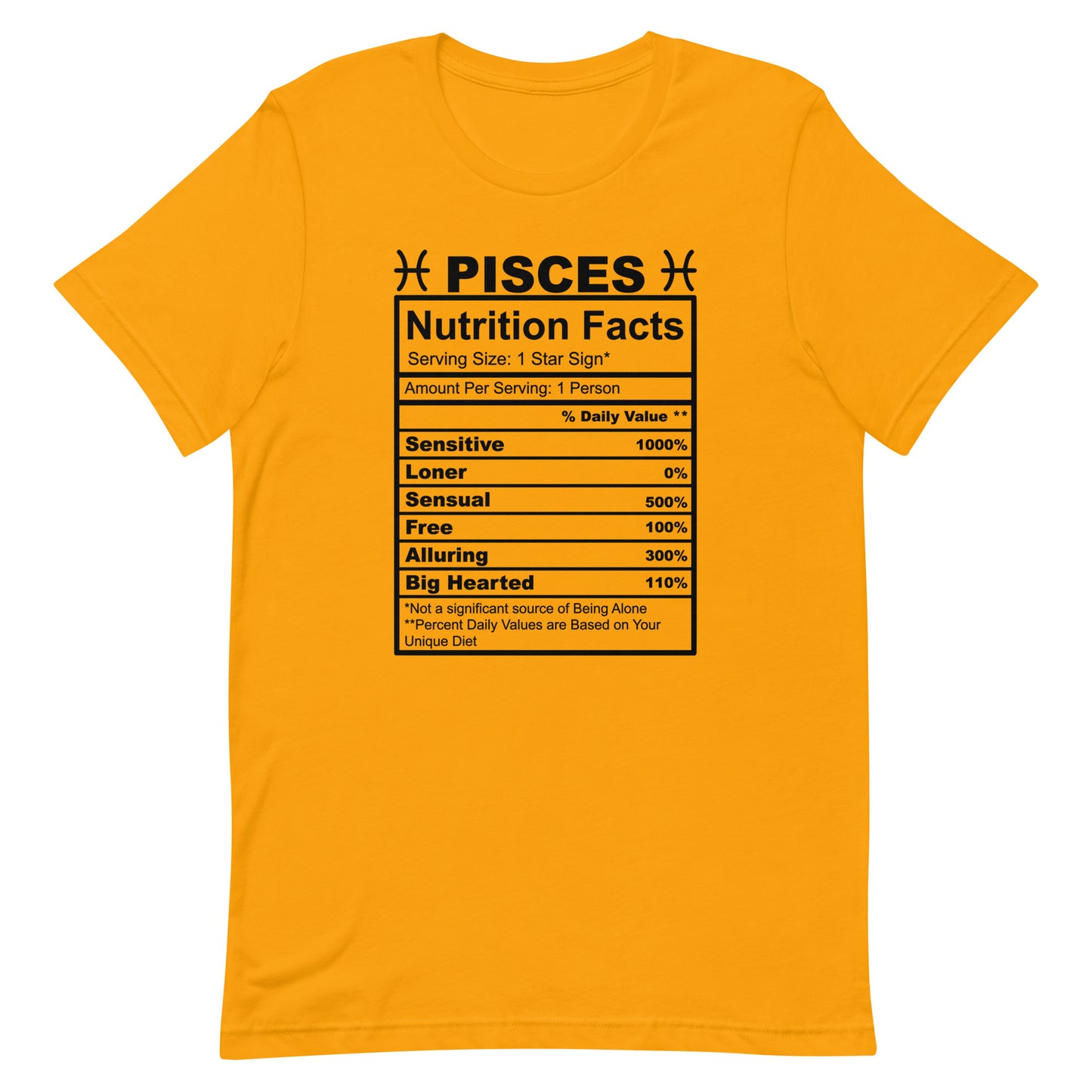 PISCES - L-XL - Unisex T-Shirt (black letters)