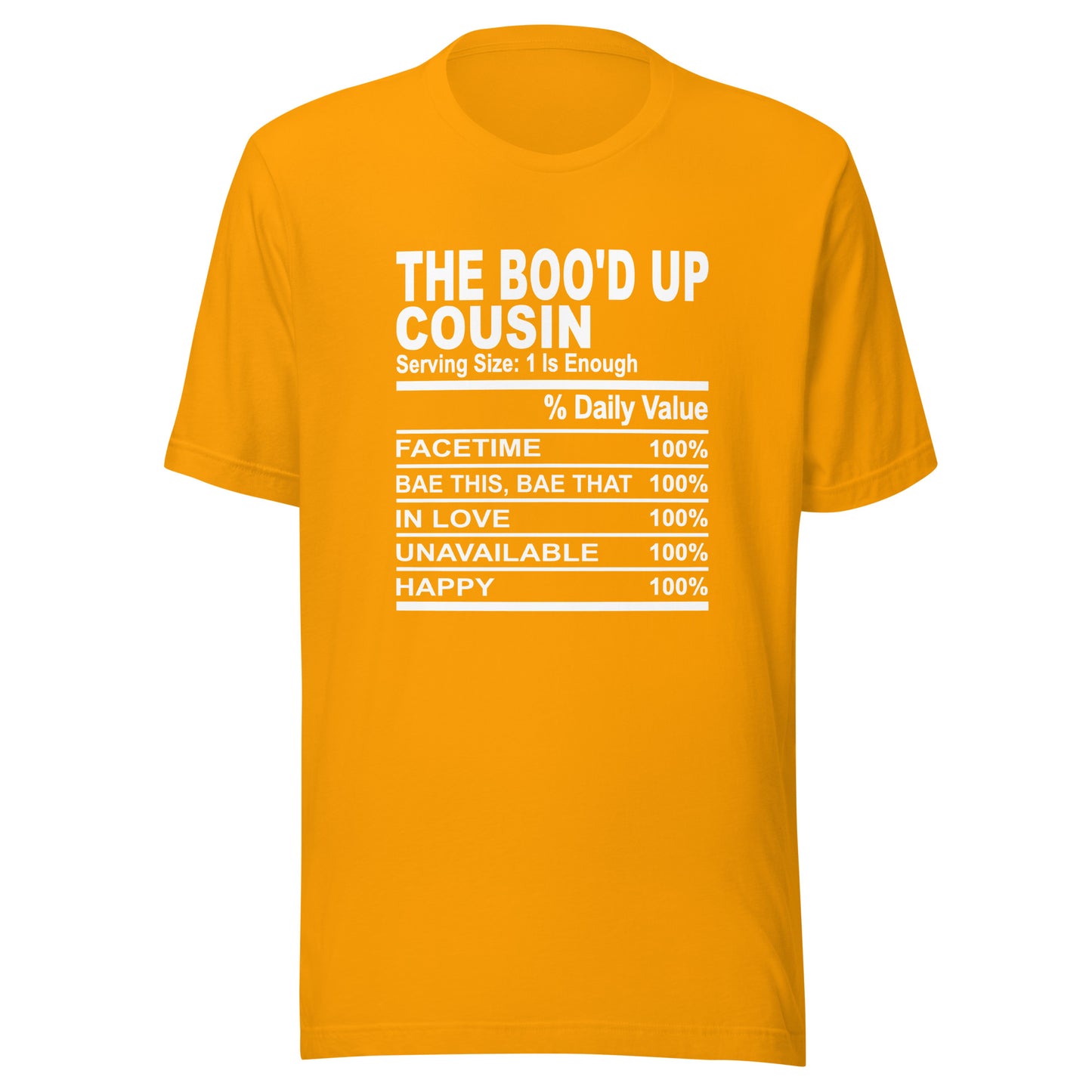 THE BOO'D UP COUSIN - S-M - Unisex T-Shirt (white print)