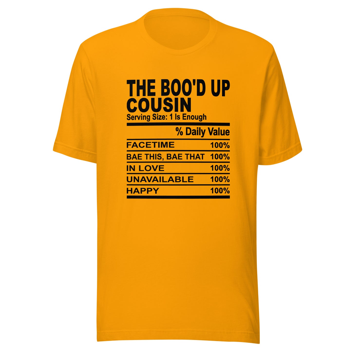 THE BOO'D UP COUSIN - 2XL-3XL - Unisex T-Shirt (black print)