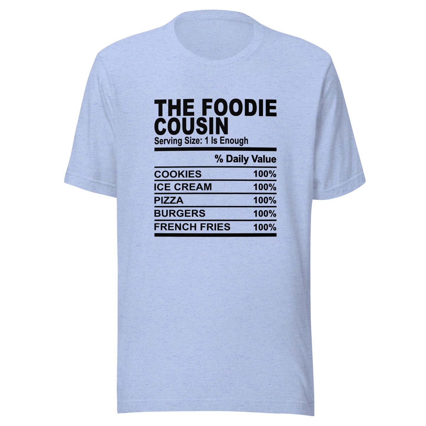 THE FOODIE COUSIN - 4XL - Unisex T-Shirt (black print)