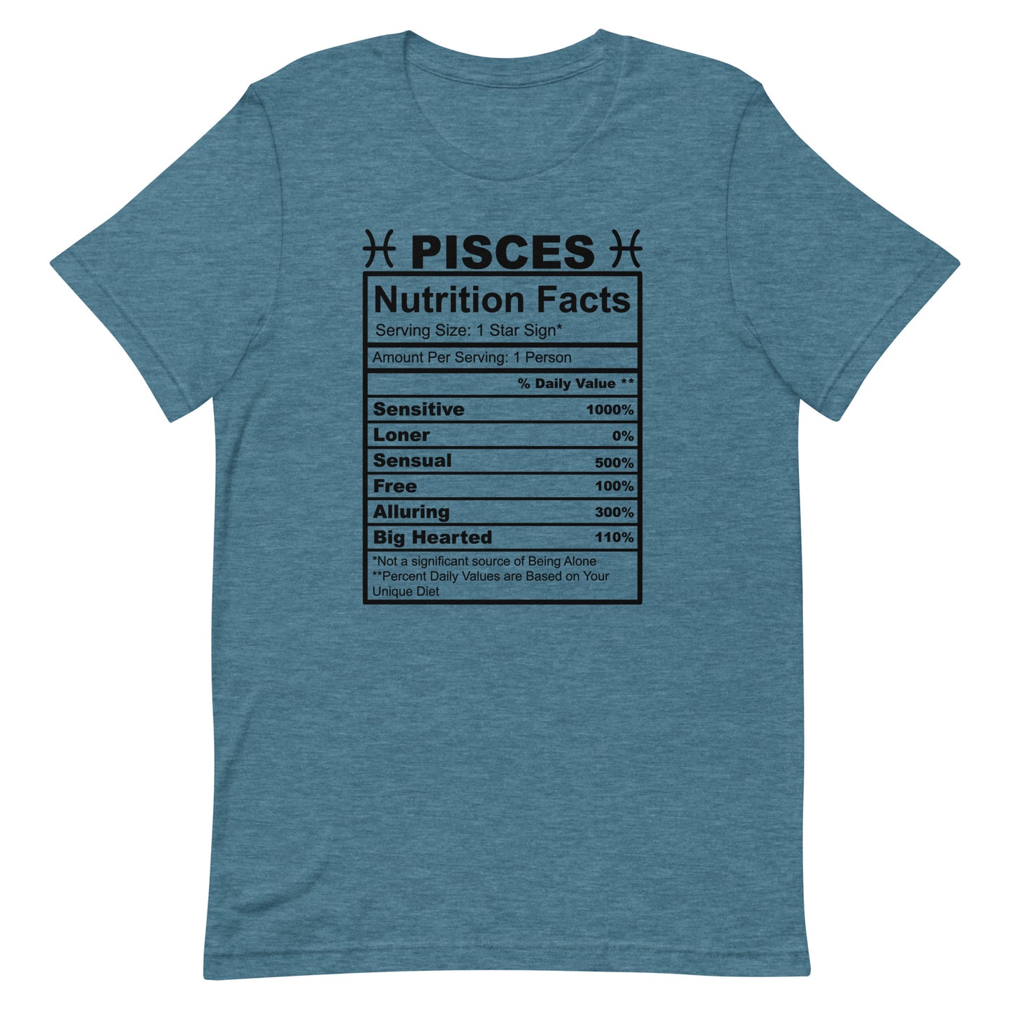 PISCES - S-M - Unisex T-Shirt (black letters)
