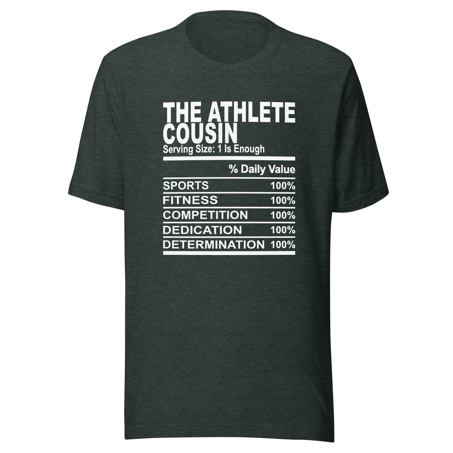 THE ATHLETIC COUSIN - L-XL - Unisex T-Shirt (white print)