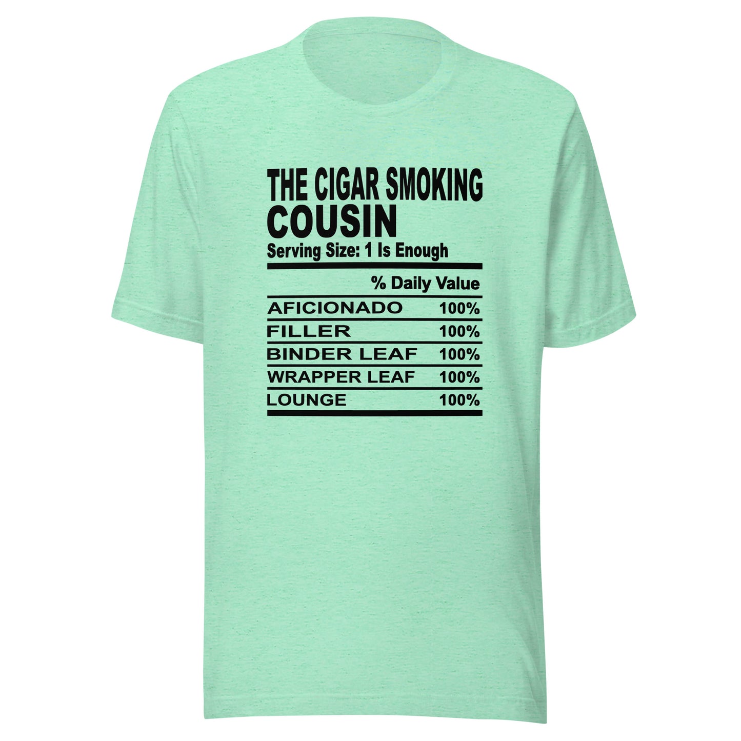 THE CIGAR SMOKING COUSIN - S-M - Unisex T-Shirt (black print)