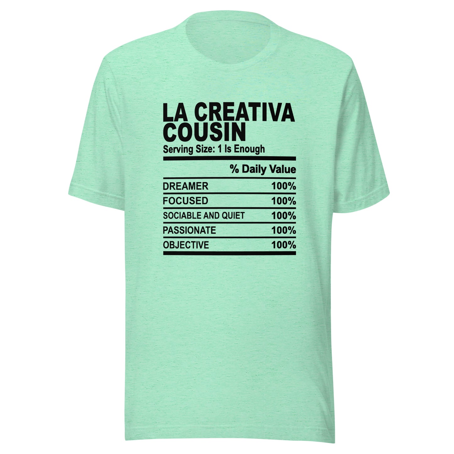 THE LA CREATIVA COUSIN - S-M - Unisex T-Shirt (black print)