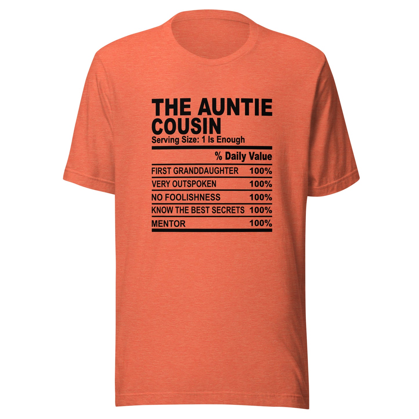 THE AUNTIE COUSIN - S-M - Unisex T-Shirt (black print)