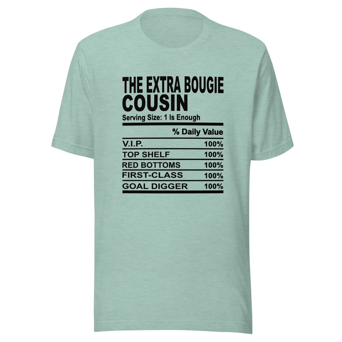 THE EXTRA AF COUSIN - L-XL - Unisex T-Shirt (black print)