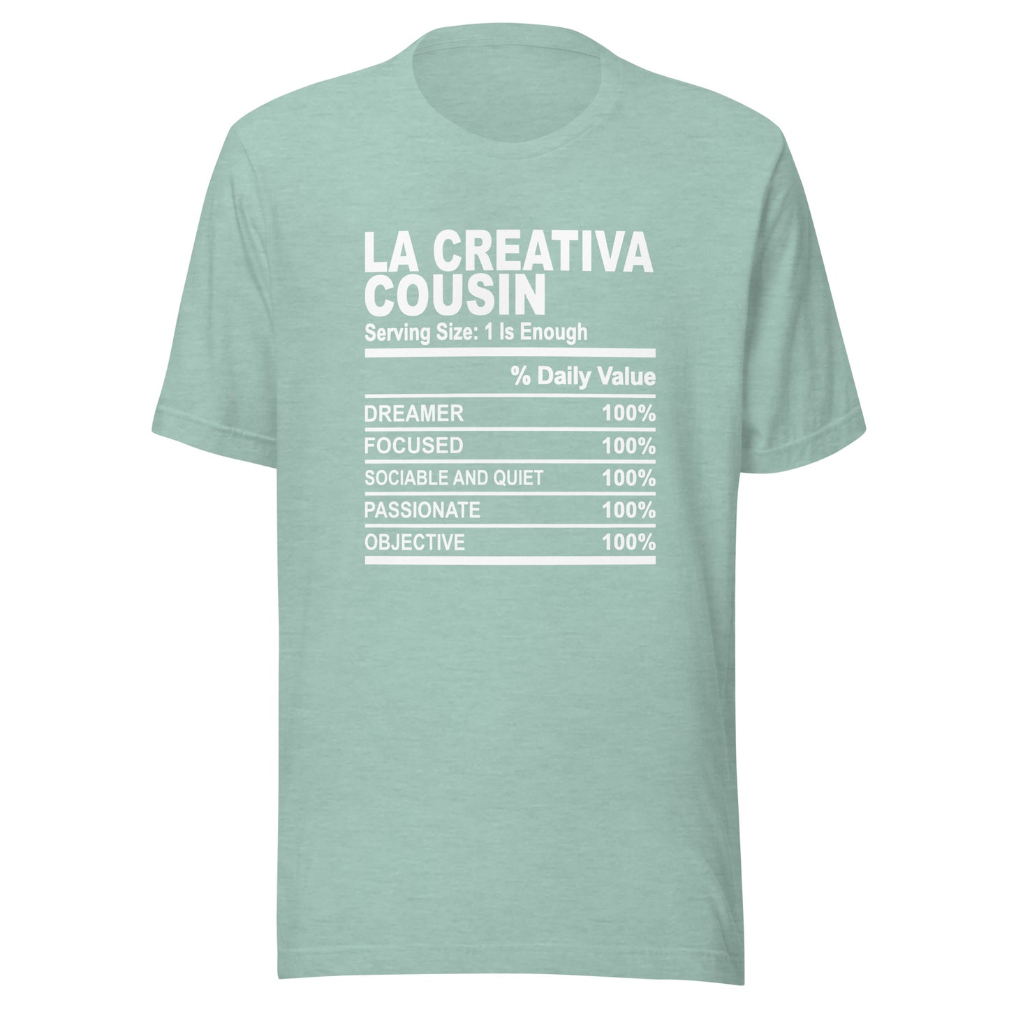 THE LA CREATIVA COUSIN - L-XL - Unisex T-Shirt (white print)