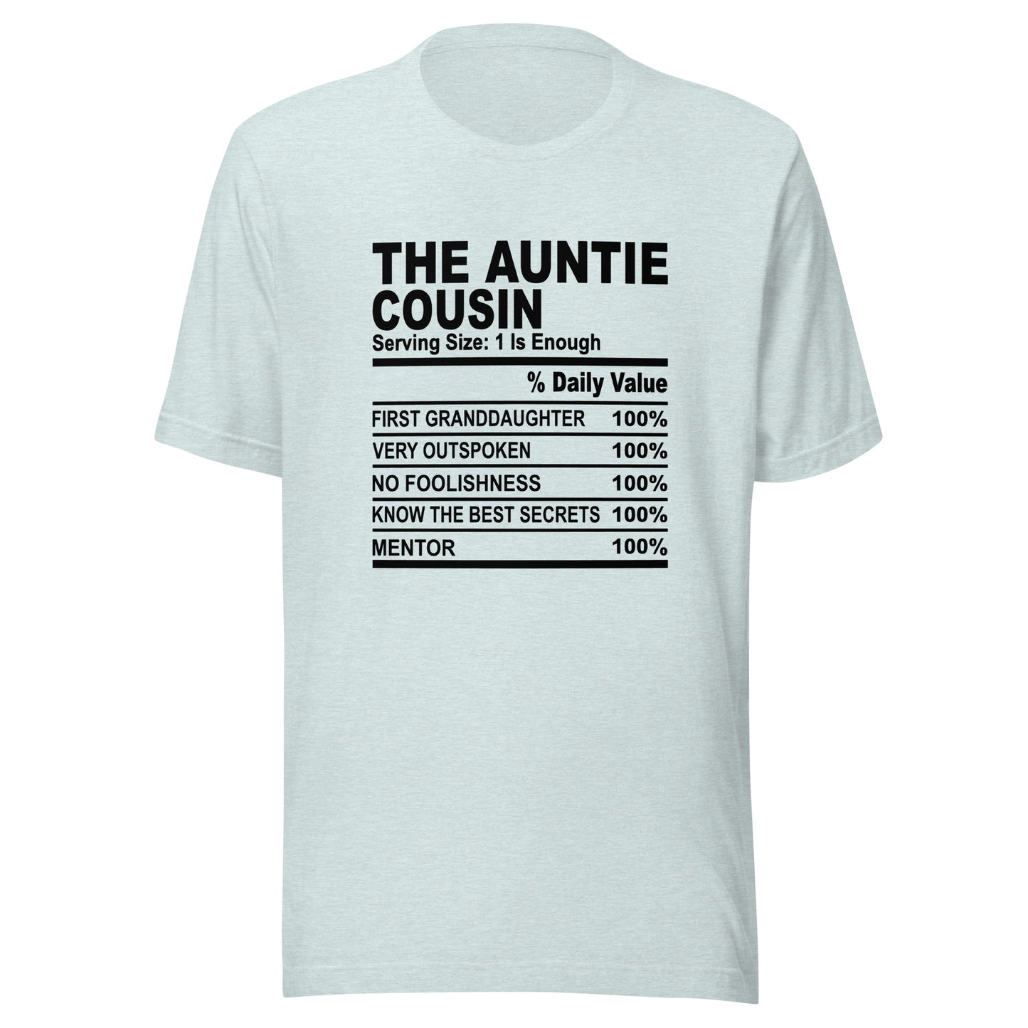 THE AUNTIE COUSIN - L-XL - Unisex T-Shirt (black print)