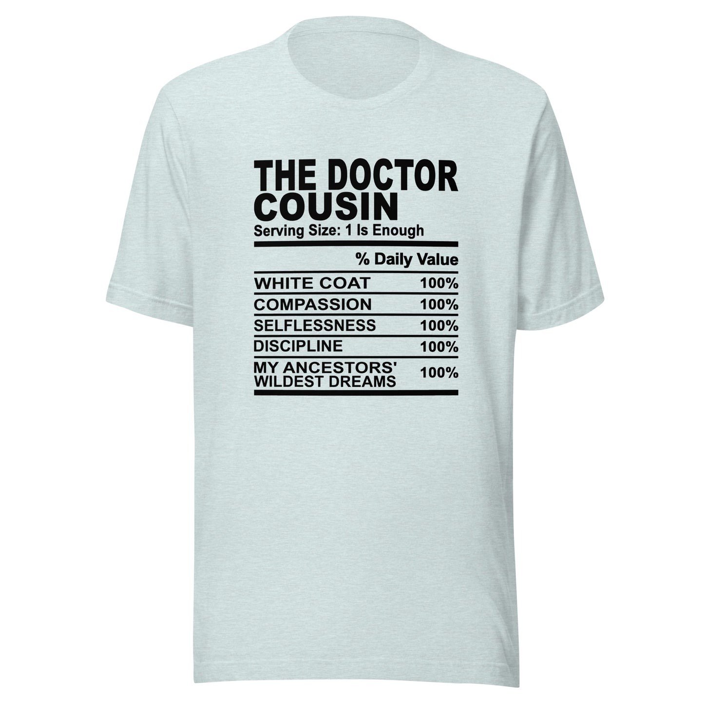 THE DOCTOR COUSIN - L-XL - Unisex T-Shirt (black print)