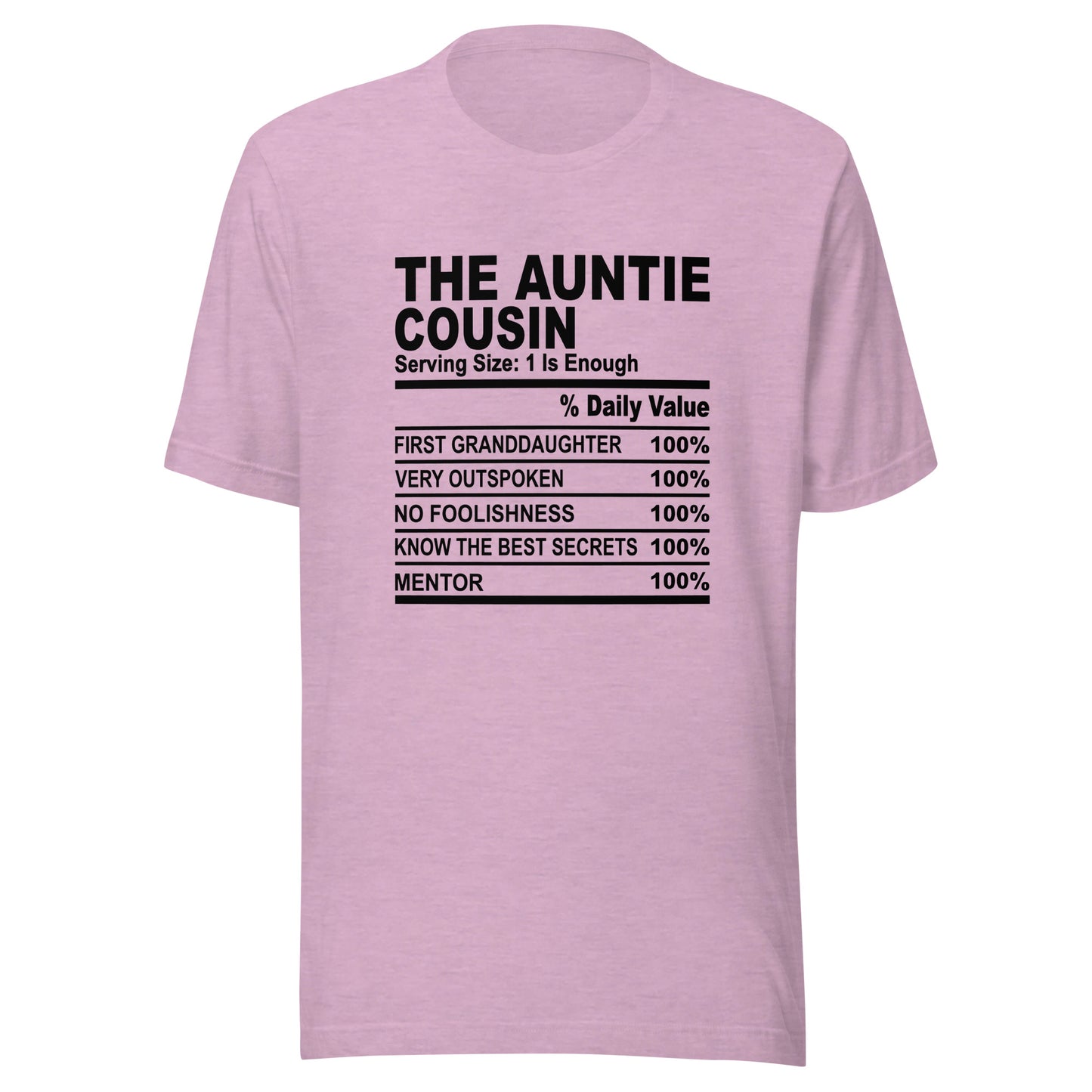 THE AUNTIE COUSIN - 2L-3XL - Unisex T-Shirt (black print)
