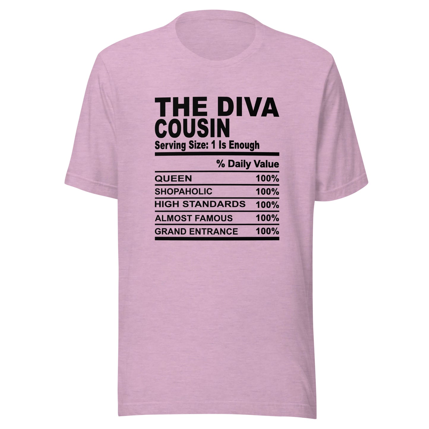 THE DIVA COUSIN - L-XL - Unisex T-Shirt (black print)