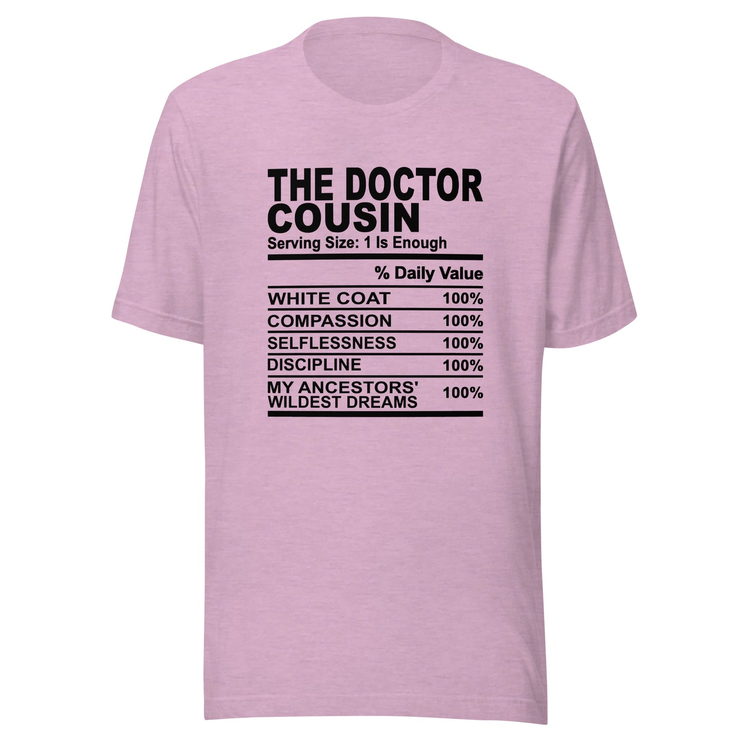 THE DOCTOR COUSIN - L-XL - Unisex T-Shirt (black print)