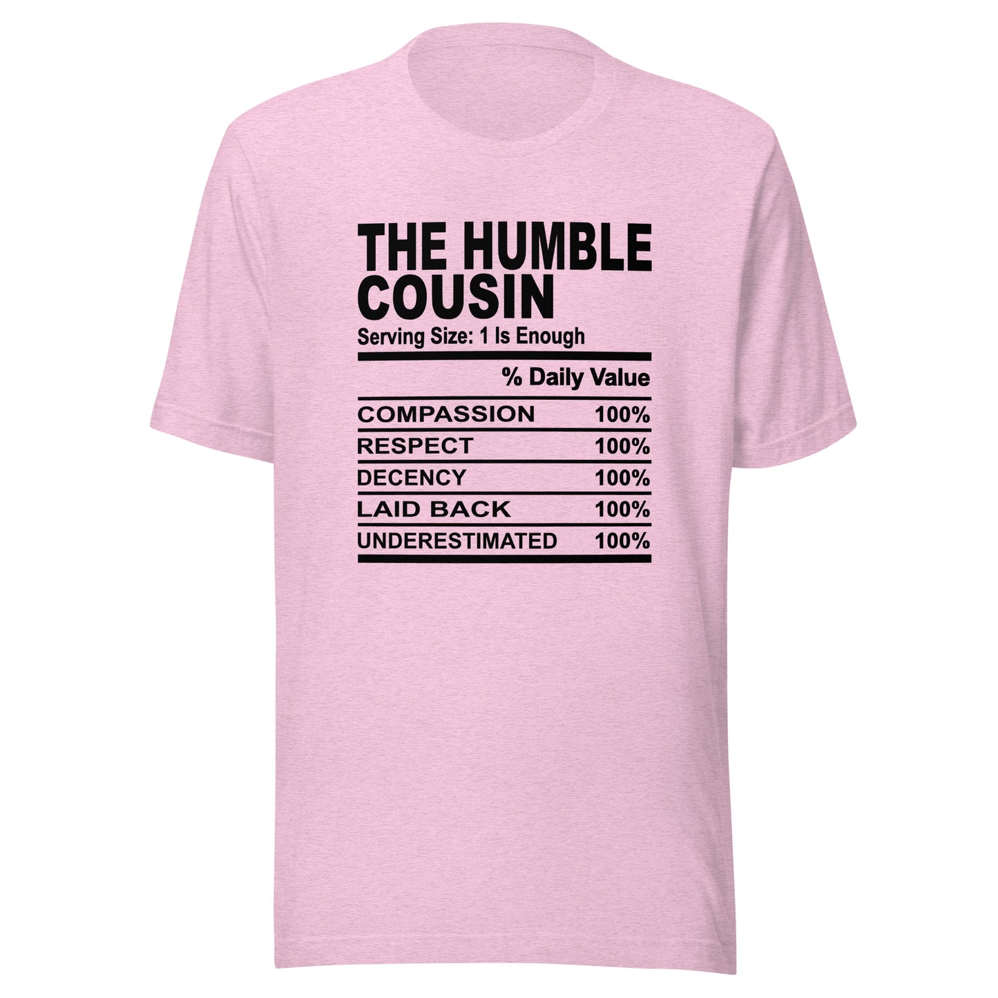 THE HUMBLE COUSIN - L-XL - Unisex T-Shirt (black print)