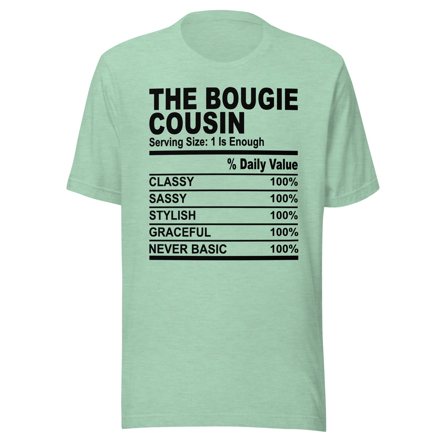 THE BOUGIE COUSIN - L XL- Unisex T-Shirt (black print)