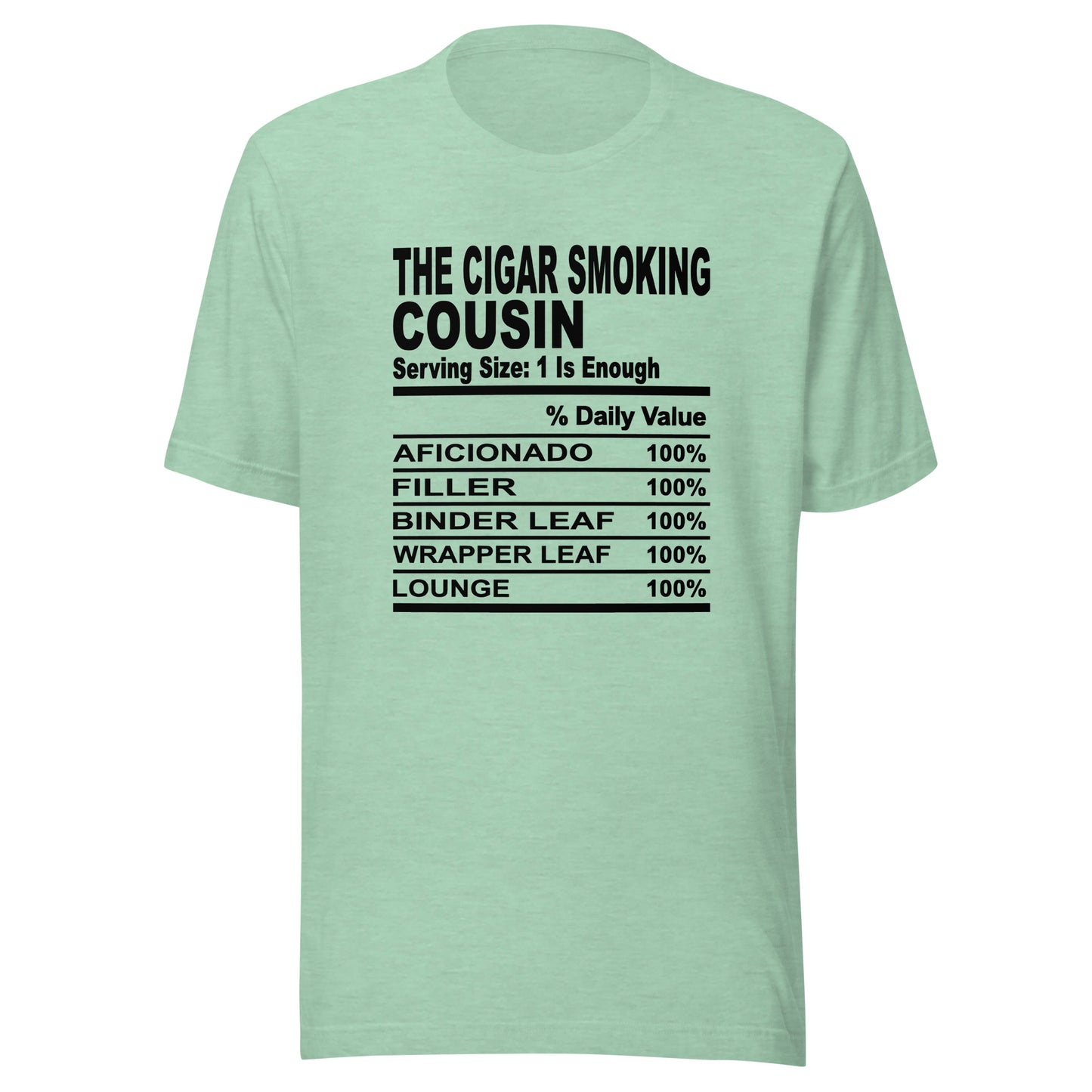 THE CIGAR SMOKING COUSIN - L-XL - Unisex T-Shirt (black print)