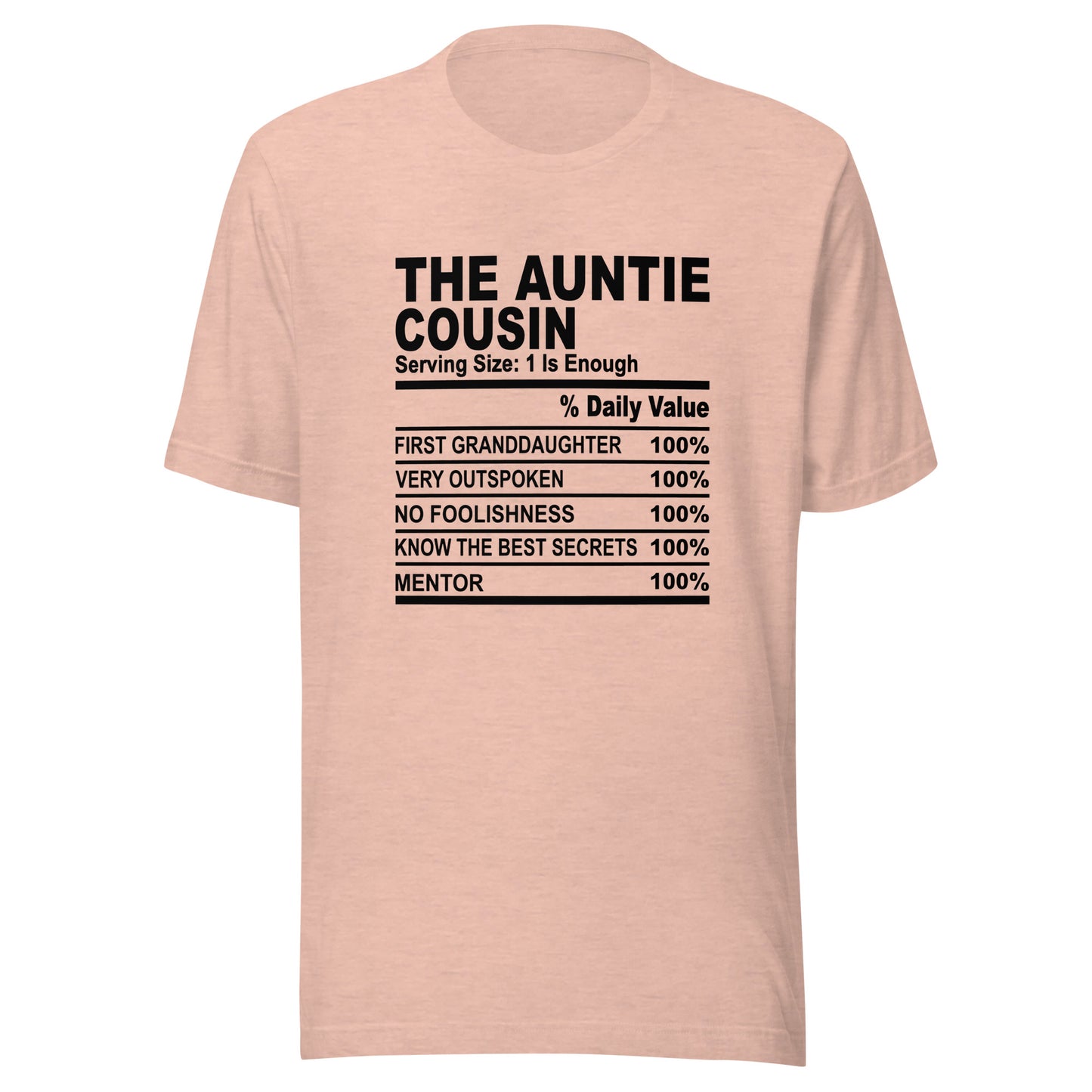 THE AUNTIE COUSIN - S-M - Unisex T-Shirt (black print)