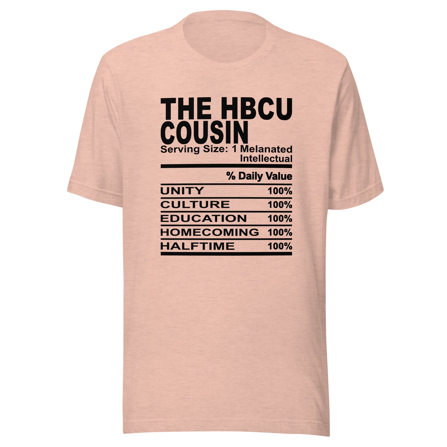 THE HBCU COUSIN - L-XL - Unisex T-Shirt (black print)