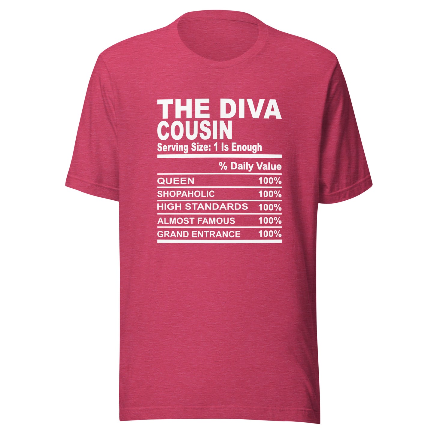 THE DIVA COUSIN - L-XL - Unisex T-Shirt (white print)