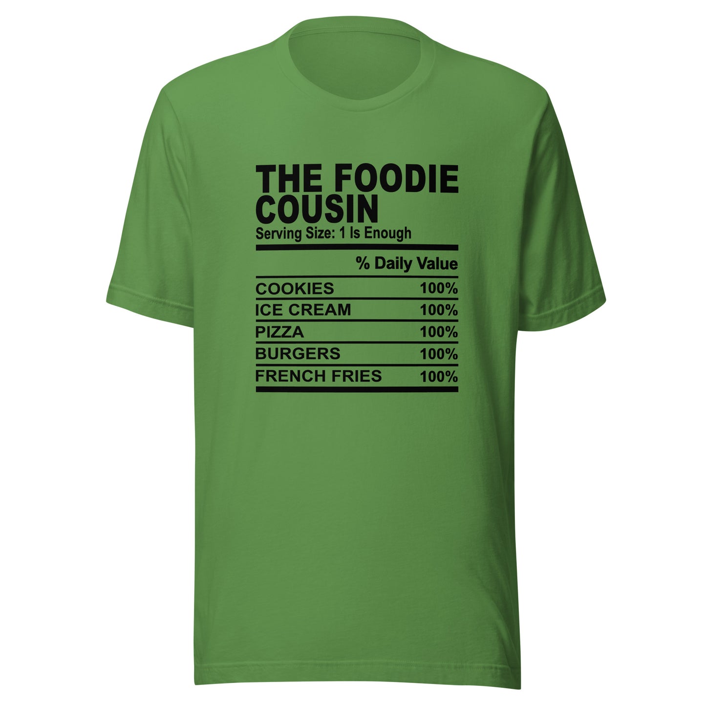 THE FOODIE COUSIN - 4XL - Unisex T-Shirt (black print)