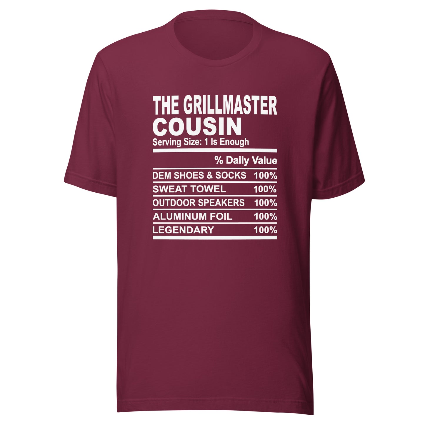 THE GRILLMASTER COUSIN - L-XL - Unisex T-Shirt (white print)