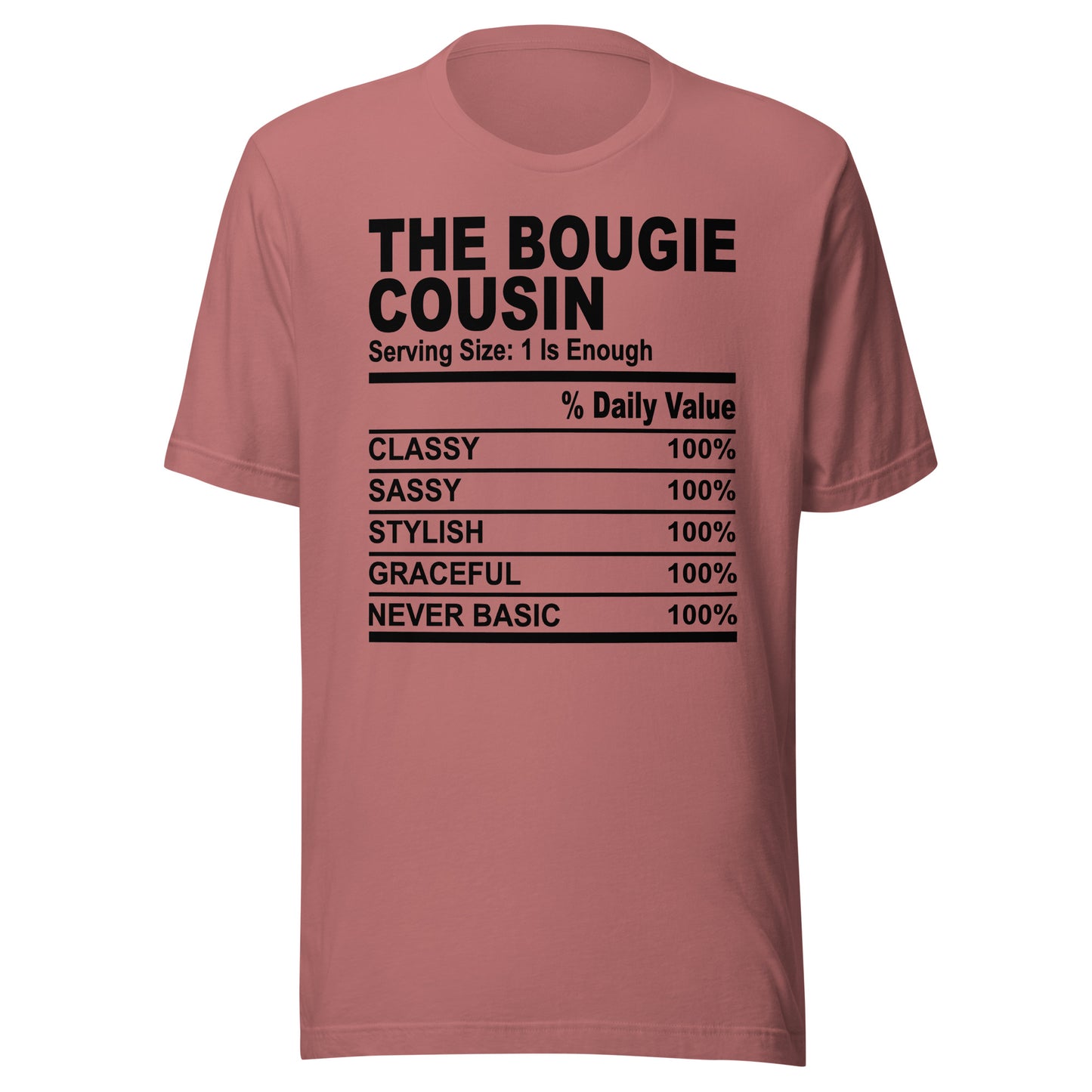 THE BOUGIE COUSIN - L XL- Unisex T-Shirt (black print)