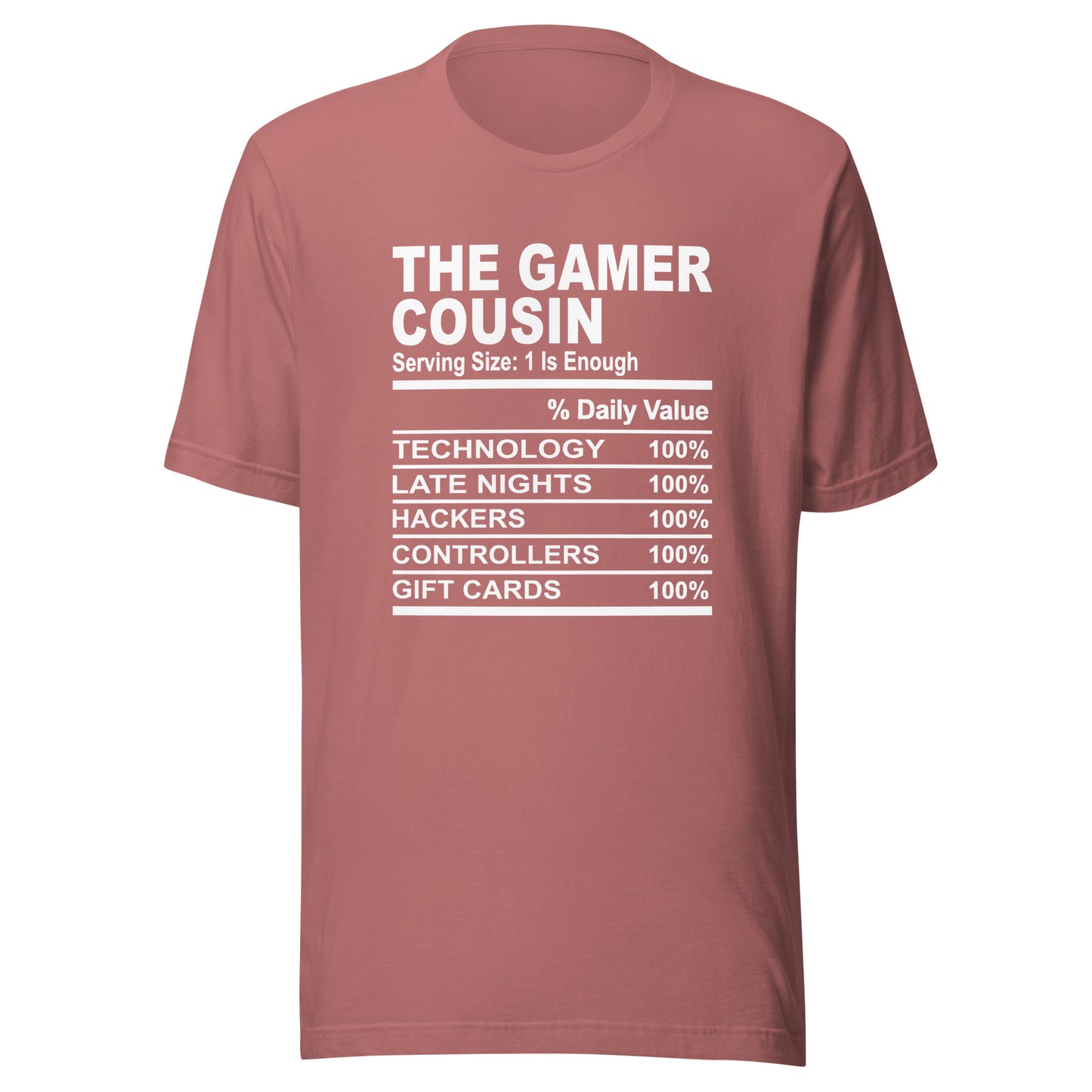 THE GAMER COUSIN - 2XL-3XL - Unisex T-Shirt (white print)