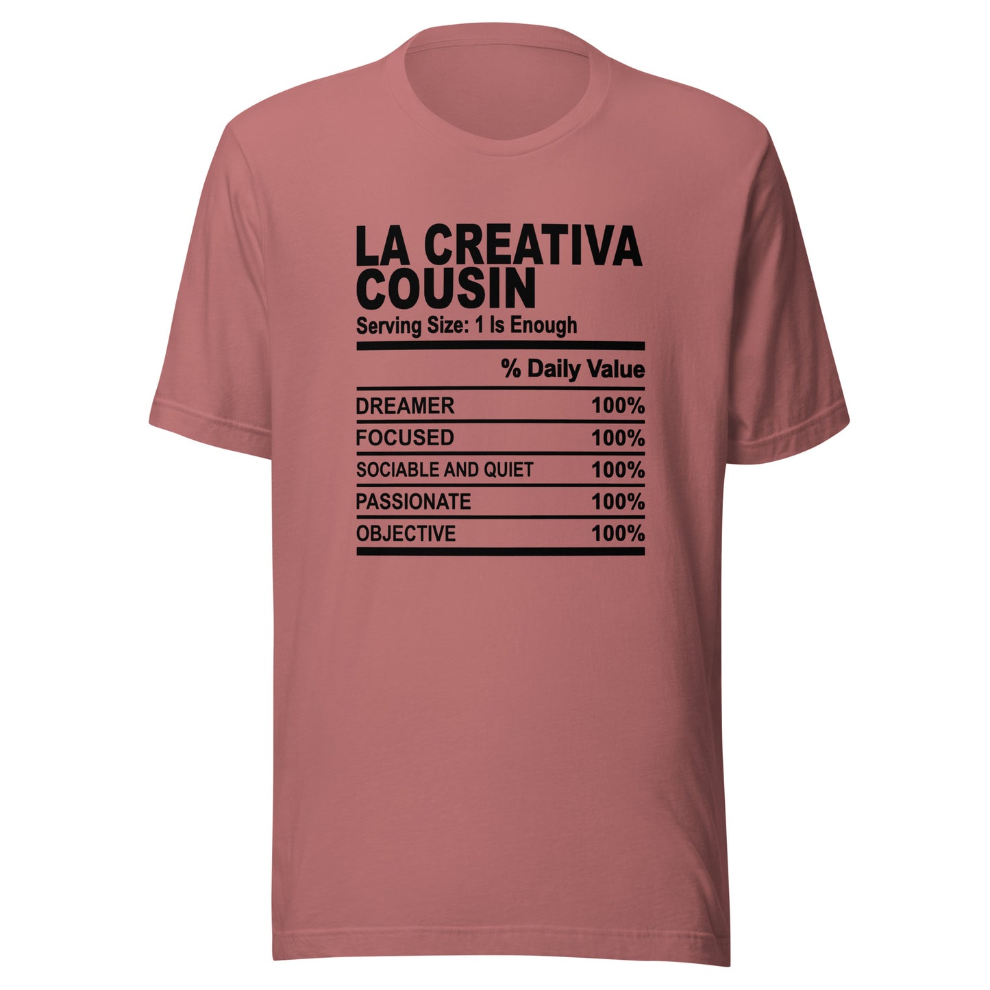 THE LA CREATIVA COUSIN - L-XL - Unisex T-Shirt (black print)