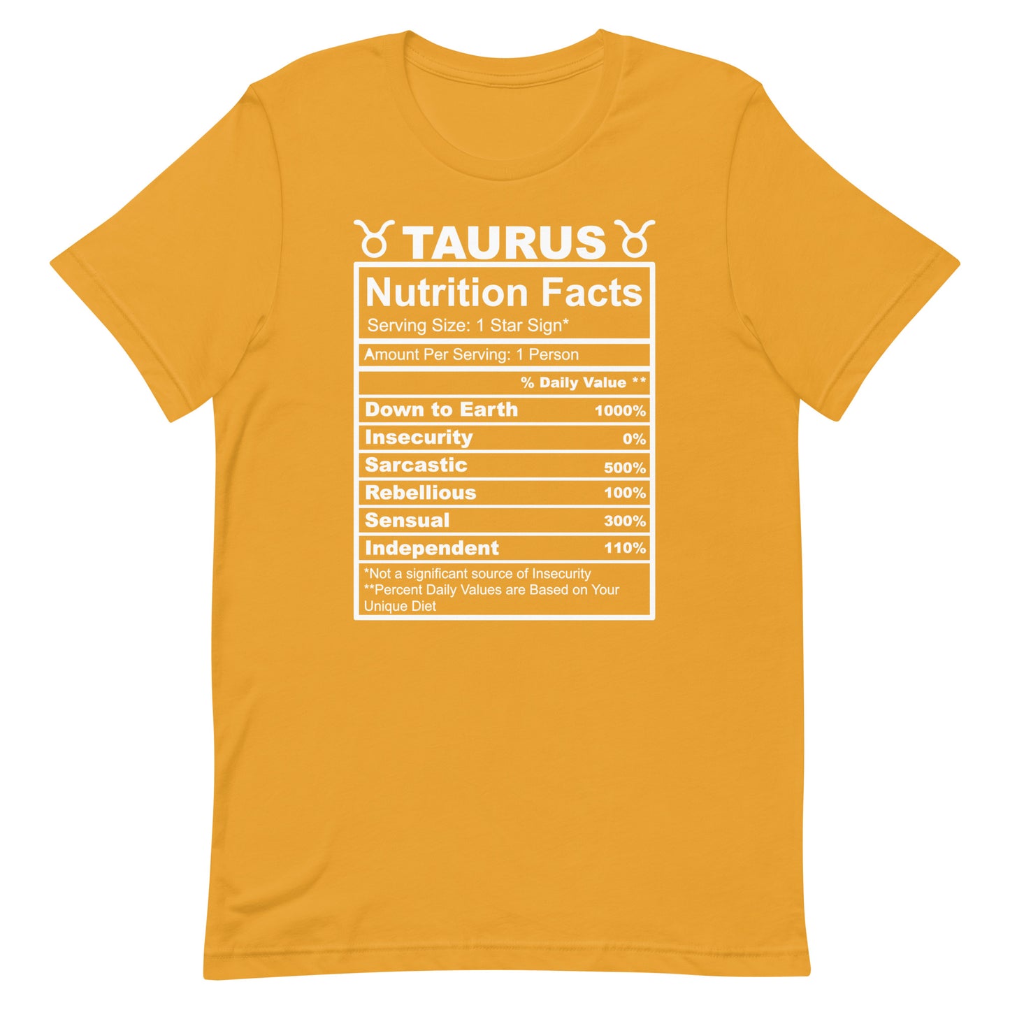 TAURUS - S-M - Unisex T-Shirt (white letters)