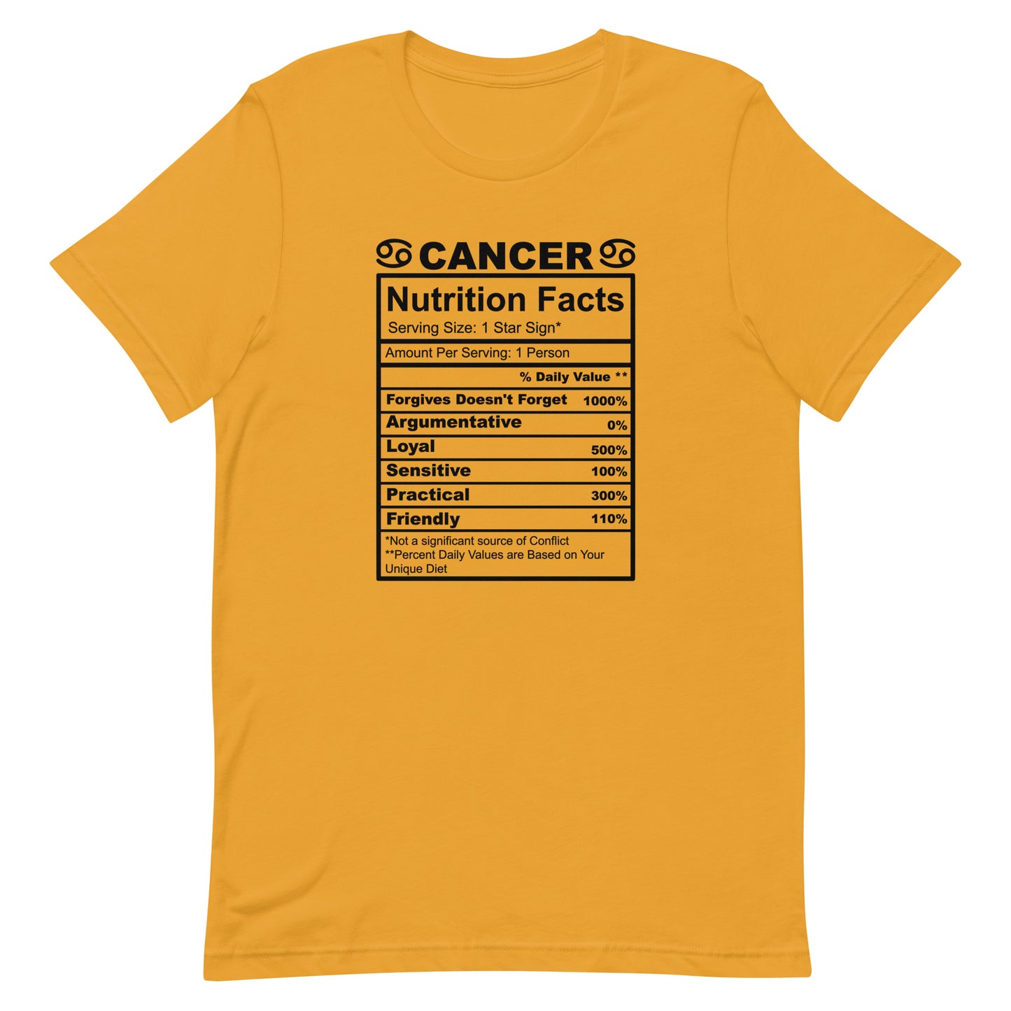 CANCER - 2XL-3XL - Unisex T-Shirt (black letters)