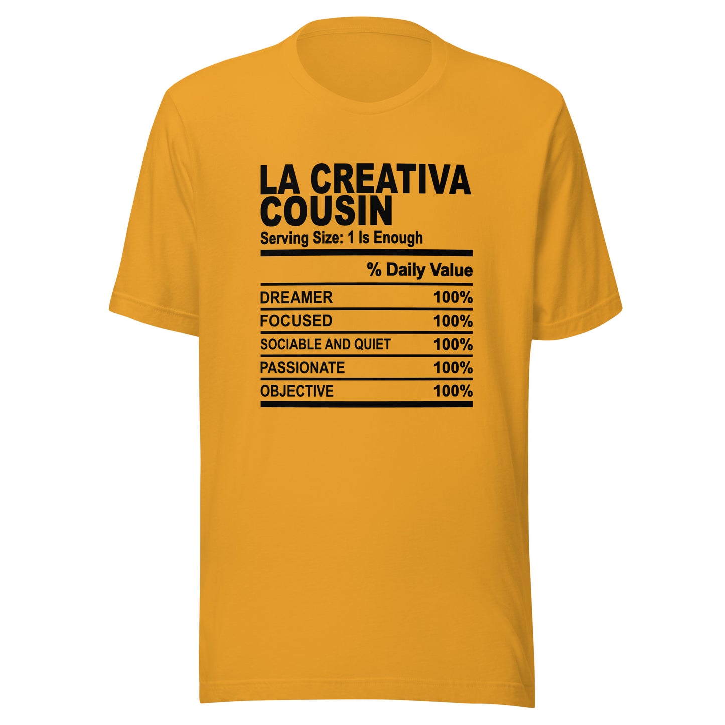 THE LA CREATIVA COUSIN - S-M - Unisex T-Shirt (black print)