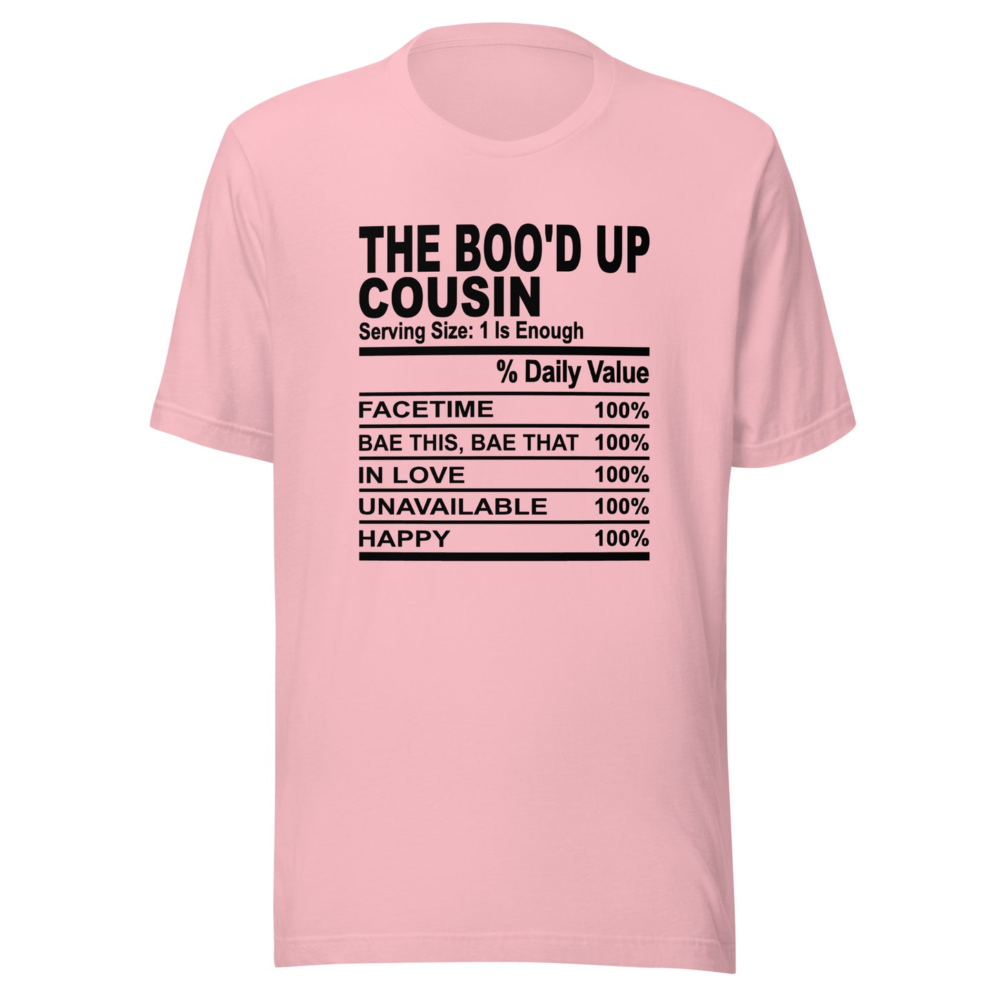 THE BOO'D UP COUSIN - S-M - Unisex T-Shirt (black print)