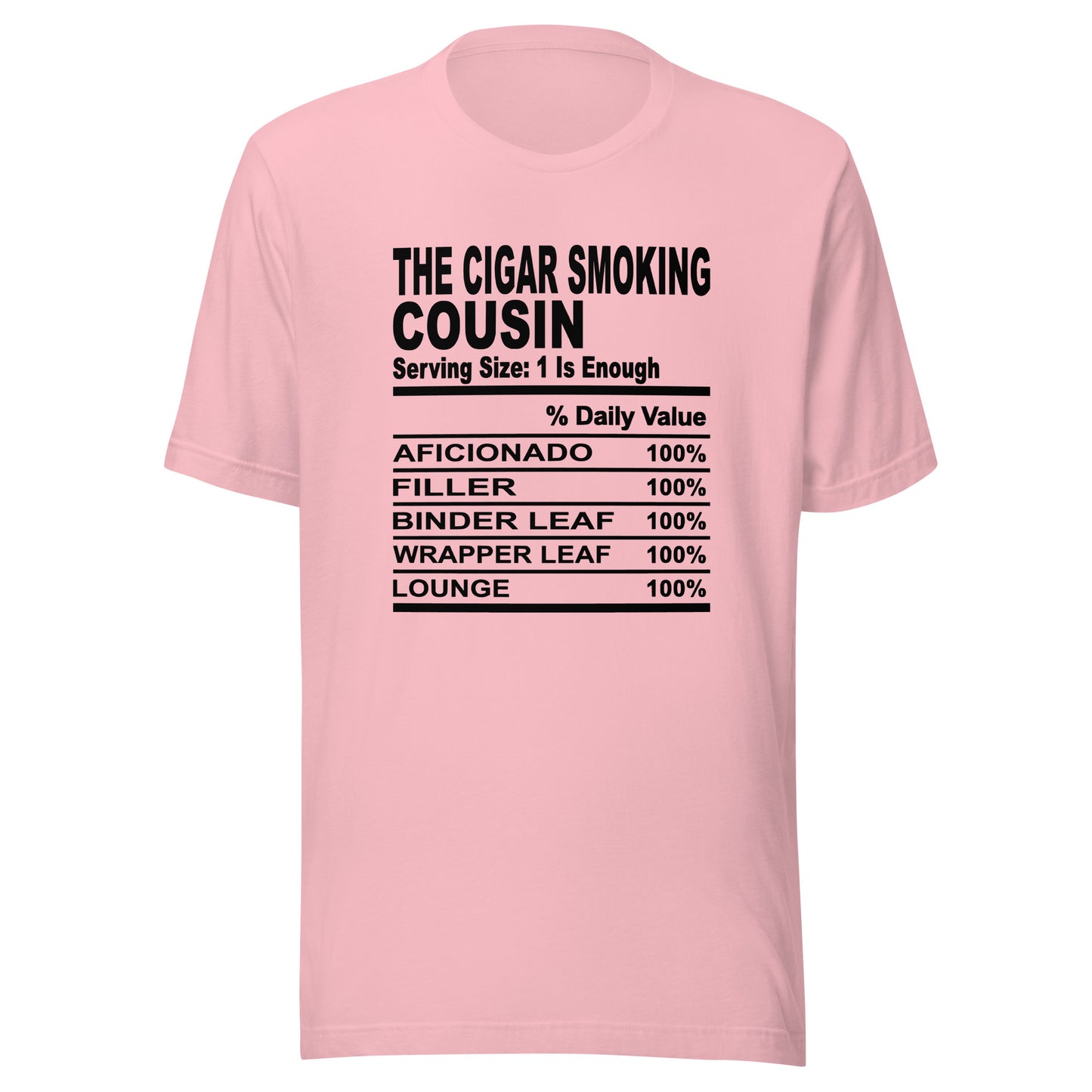 THE CIGAR SMOKING COUSIN - L-XL - Unisex T-Shirt (black print)