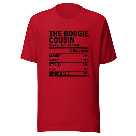 THE BOUGIE COUSIN - S-M - Unisex T-Shirt (black print)