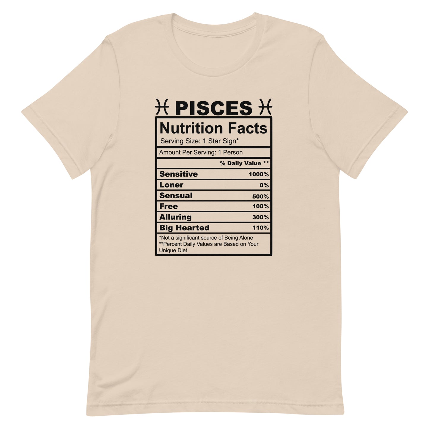 PISCES - XS - Unisex T-Shirt (black letters)