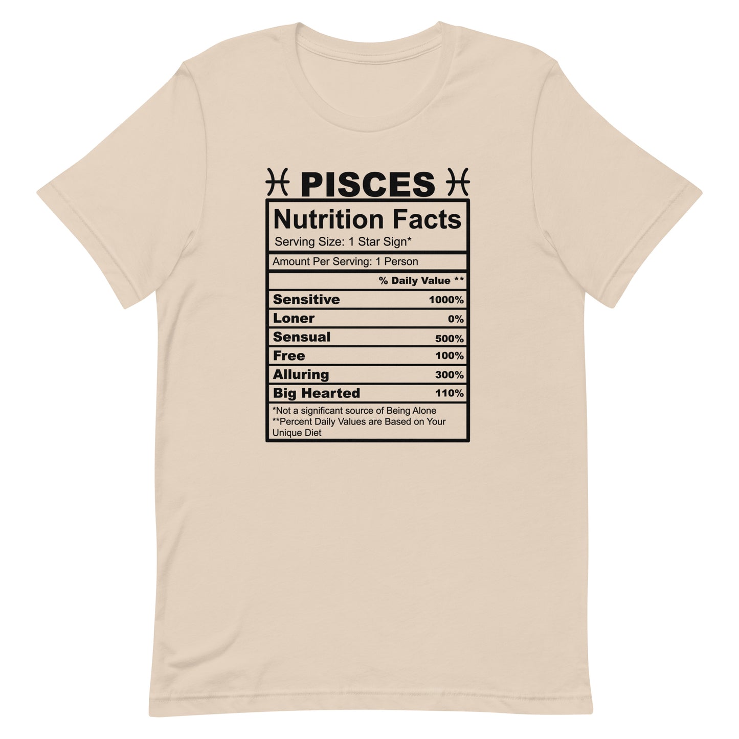 PISCES - S-M - Unisex T-Shirt (black letters)