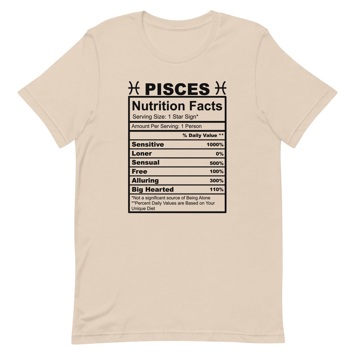 PISCES - 2XL-3XL - Unisex T-Shirt (black letters)
