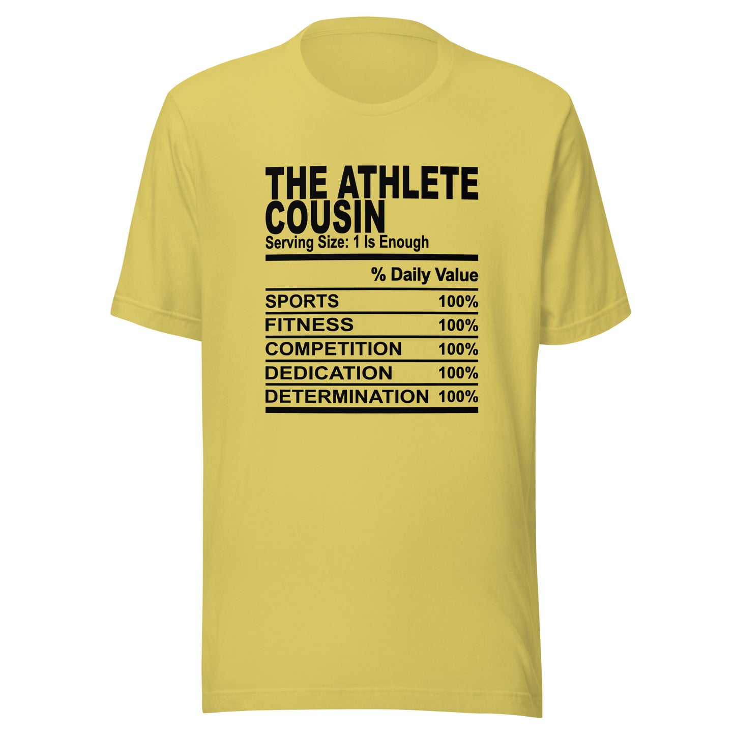 THE ATHLETIC COUSIN - L-XL - Unisex T-Shirt (black print)