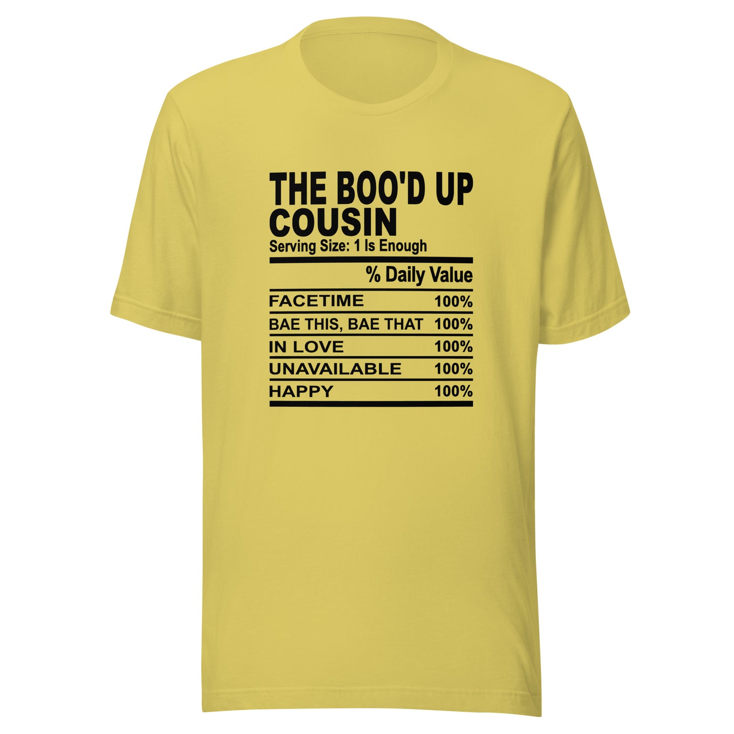 THE BOO'D UP COUSIN - L-XL - Unisex T-Shirt (black print)