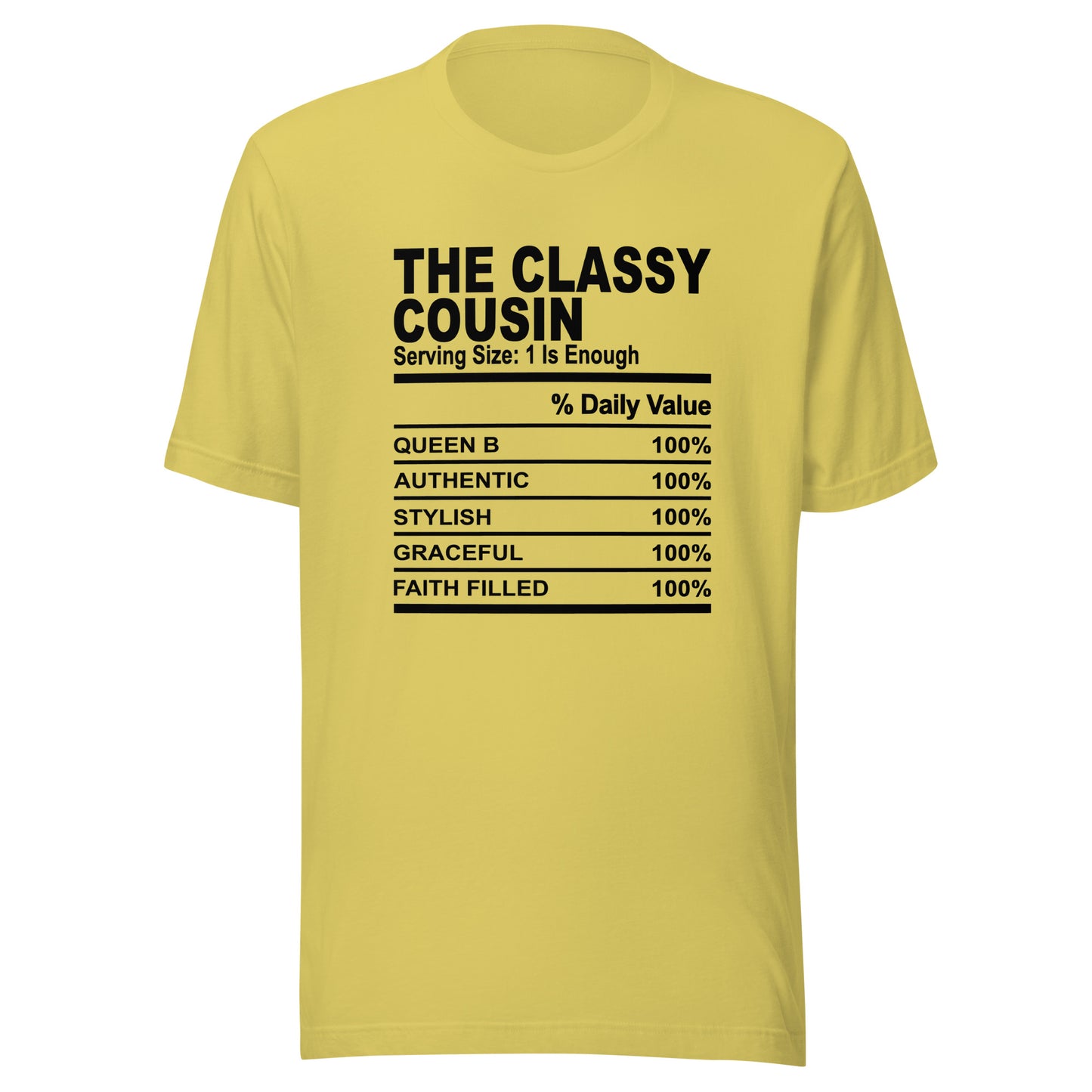 THE CLASSY COUSIN - 4XL - Unisex T-Shirt (black print)