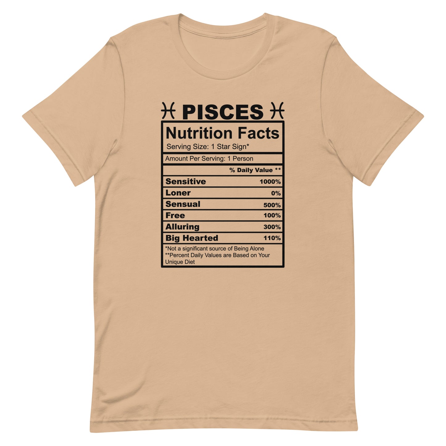 PISCES - 2XL-3XL - Unisex T-Shirt (black letters)