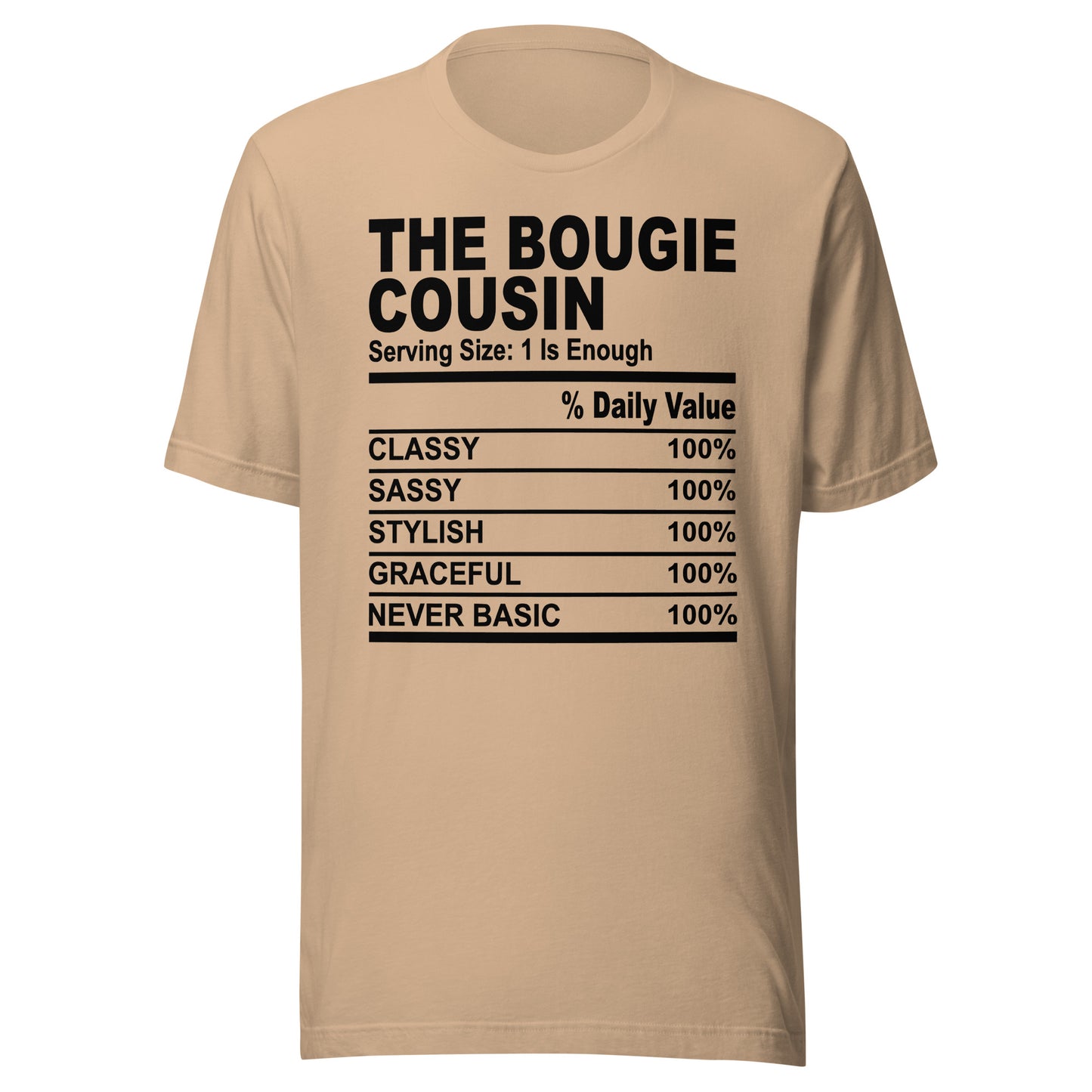THE BOUGIE COUSIN - L XL- Unisex T-Shirt (black print)