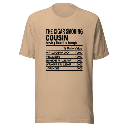 THE CIGAR SMOKING COUSIN - L-XL - Unisex T-Shirt (black print)