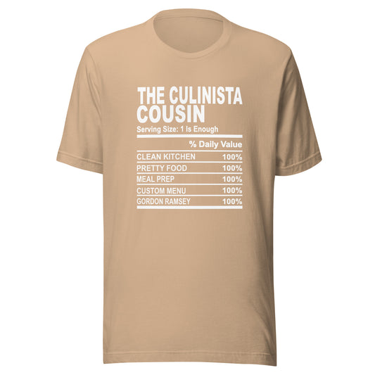 THE CULINISTA  COUSIN - 4XL - Unisex T-Shirt (white print)