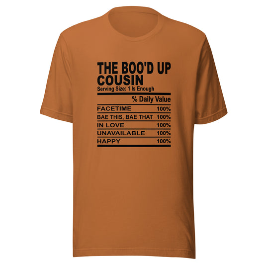 THE BOO'D UP COUSIN - L-XL - Unisex T-Shirt (black print)