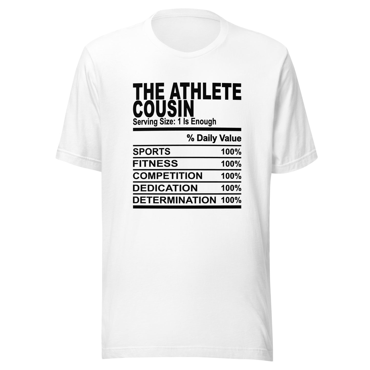 THE ATHLETIC COUSIN - S-M - Unisex T-Shirt (black print)