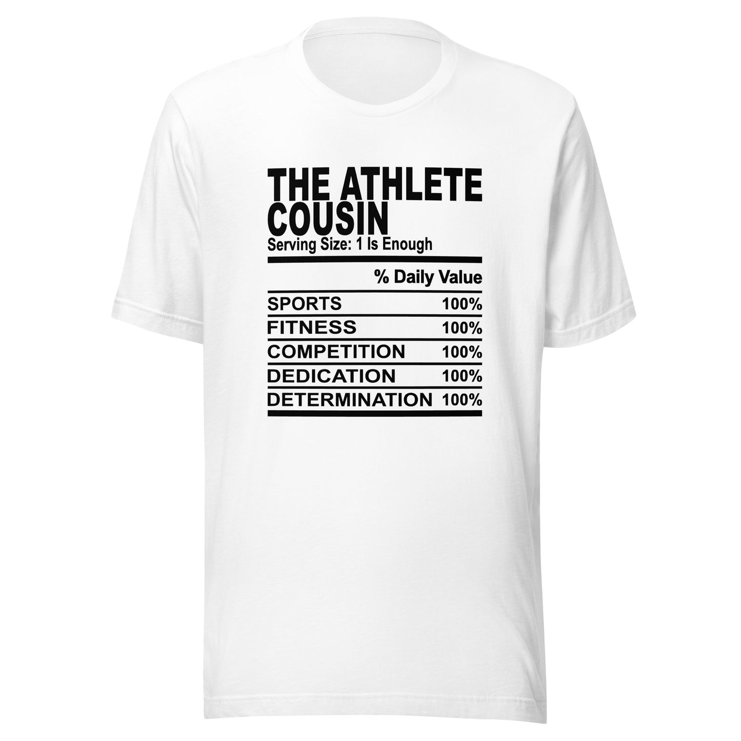 THE ATHLETIC COUSIN - L-XL - Unisex T-Shirt (black print)