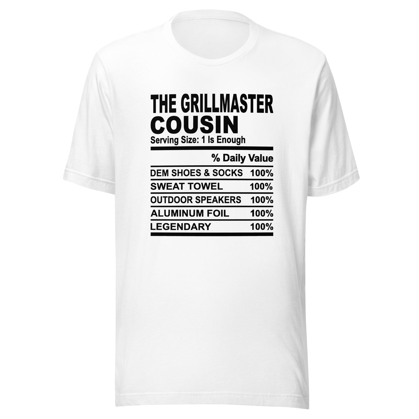 THE GRILLMASTER COUSIN - 2XL-3XL - Unisex T-Shirt (black print)