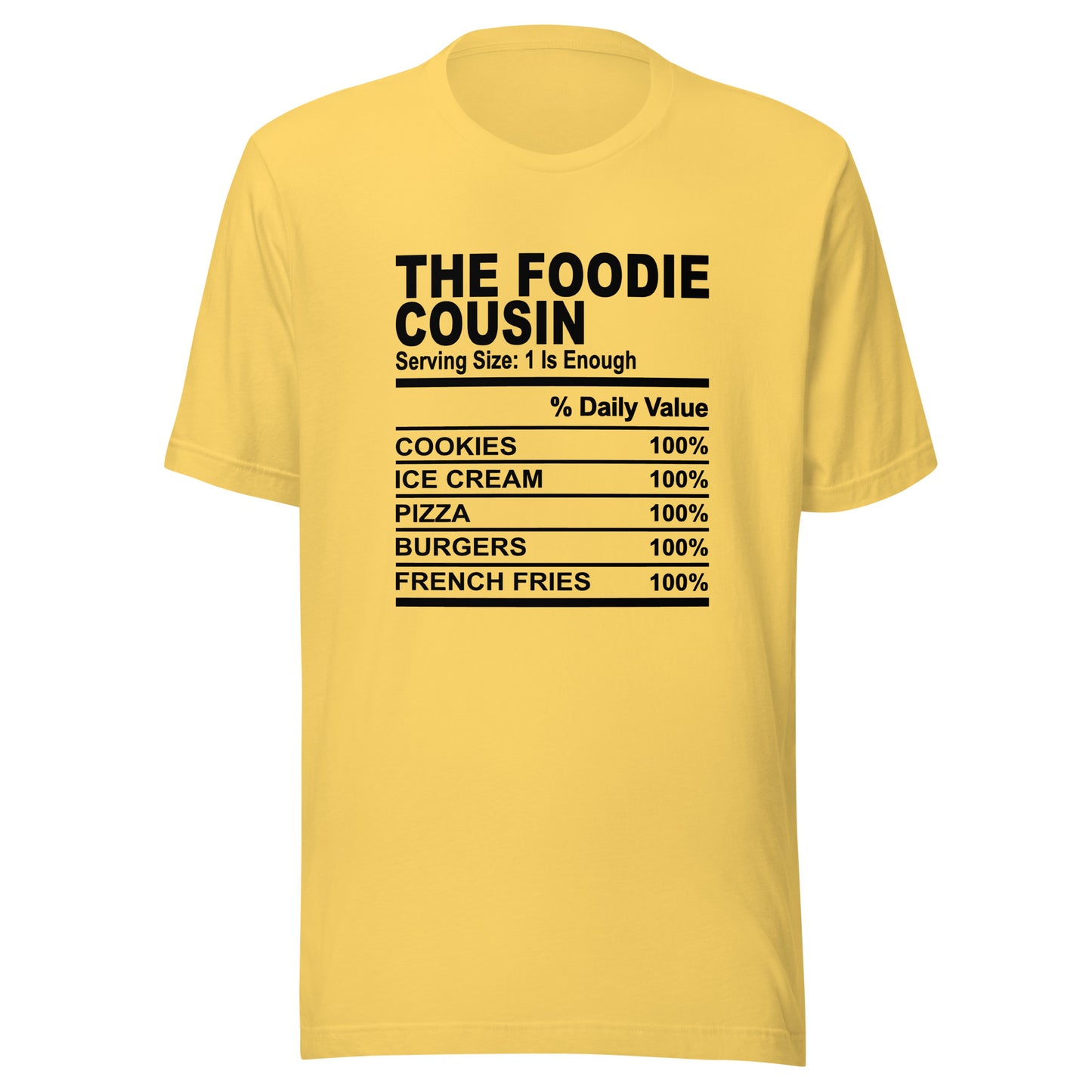 THE FOODIE COUSIN - 4XL - Unisex T-Shirt (black print)